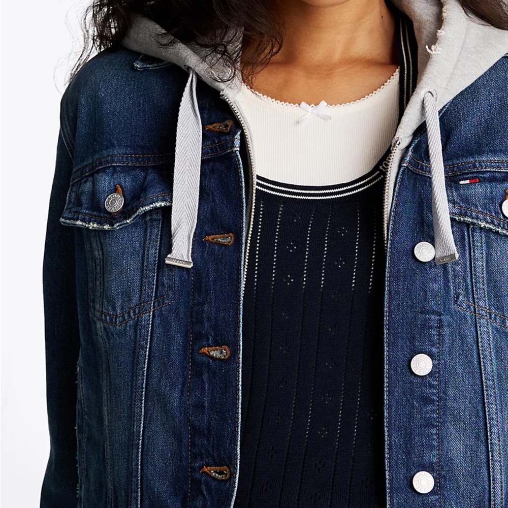 Tommy Hilfiger Metallic Stud Denim Trucker Jacket - Picture 6 of 9